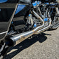 Stainless steel Cutback Exhaust close up on Harley Davidson M8 Bagger Motorcycle